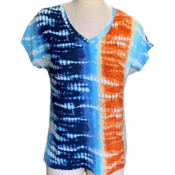 Farmers Market by One World Tie Dye Hi-Low Tee Top Sz PM #30B - Picture 1 of 8